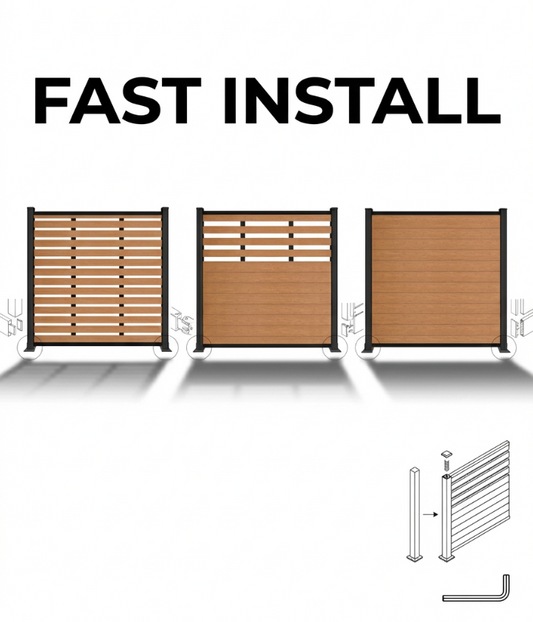 Fast installation fencing for courtyard