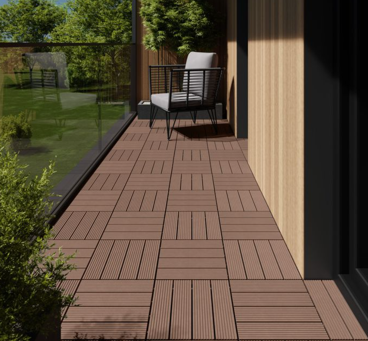 Composite deck tile