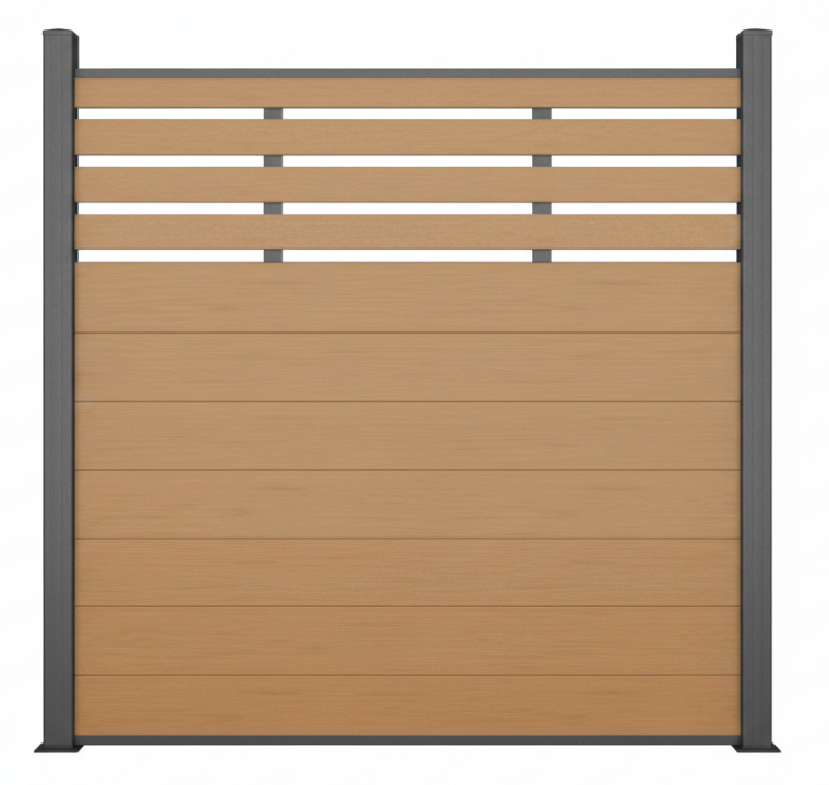 WPC half trellis fence panels 1800x1800mm semi-privacy garden boundary