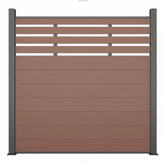 Walnut Half Trellis WPC Fence Panels 1800×1800mm | Semi-Privacy Composite Fencing USA