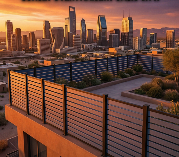 Blue grey WPC full trellis fencing commercial landscaping Europe, co-extrusion composite open fence panels CE certified contractor