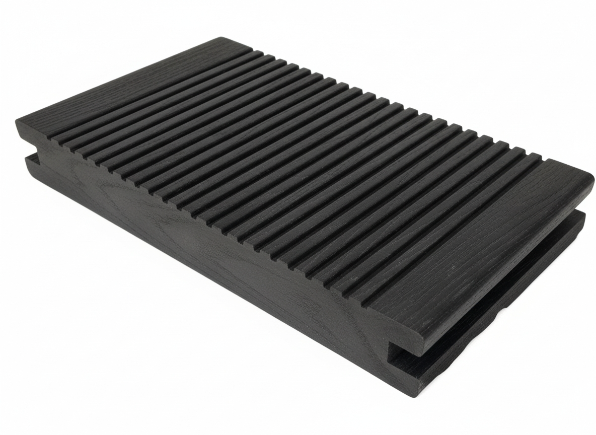 black wpc  decking