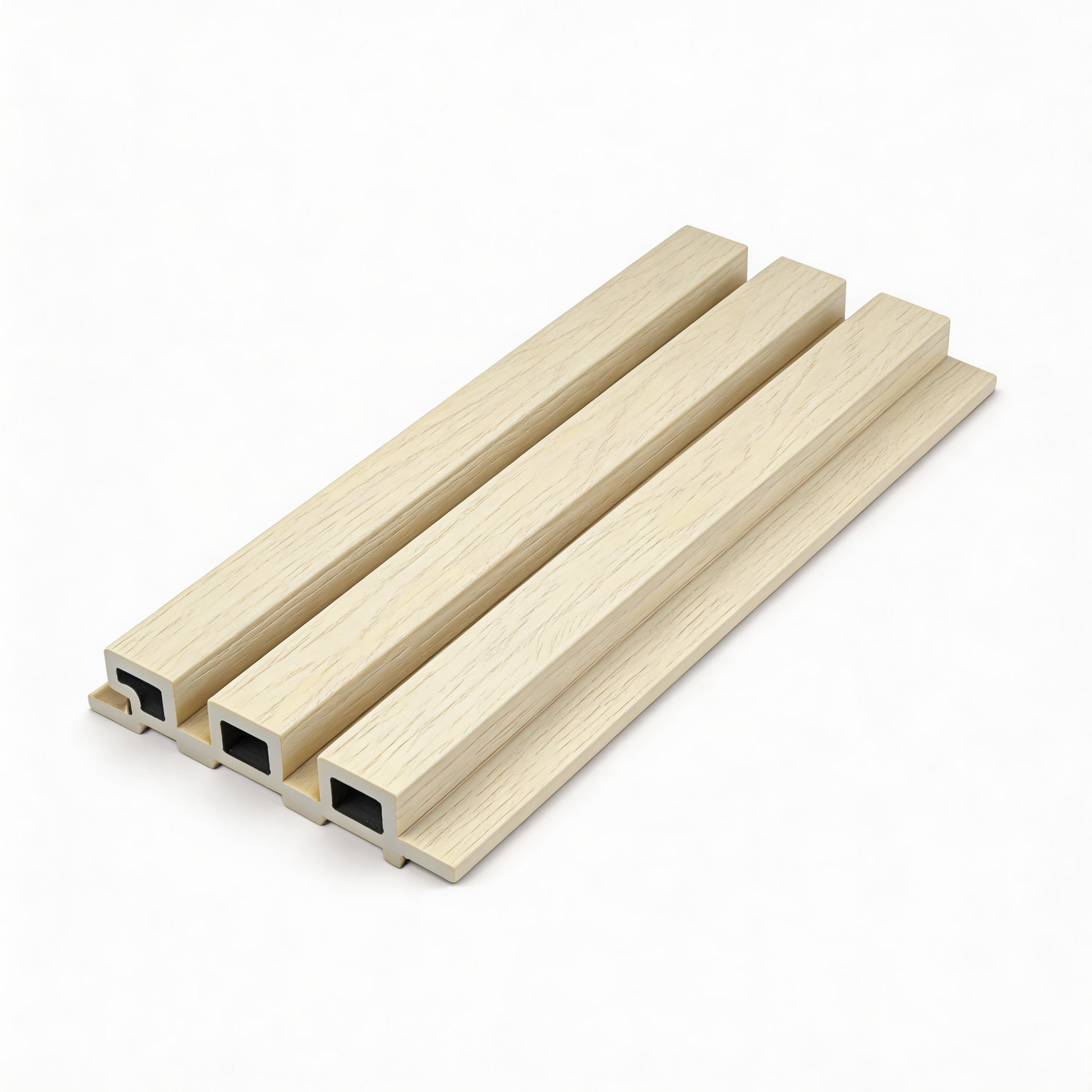 WPC fluted cladding for interior wall