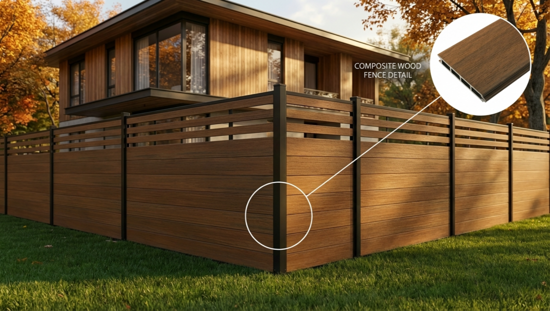 WPC fencing in courtyard