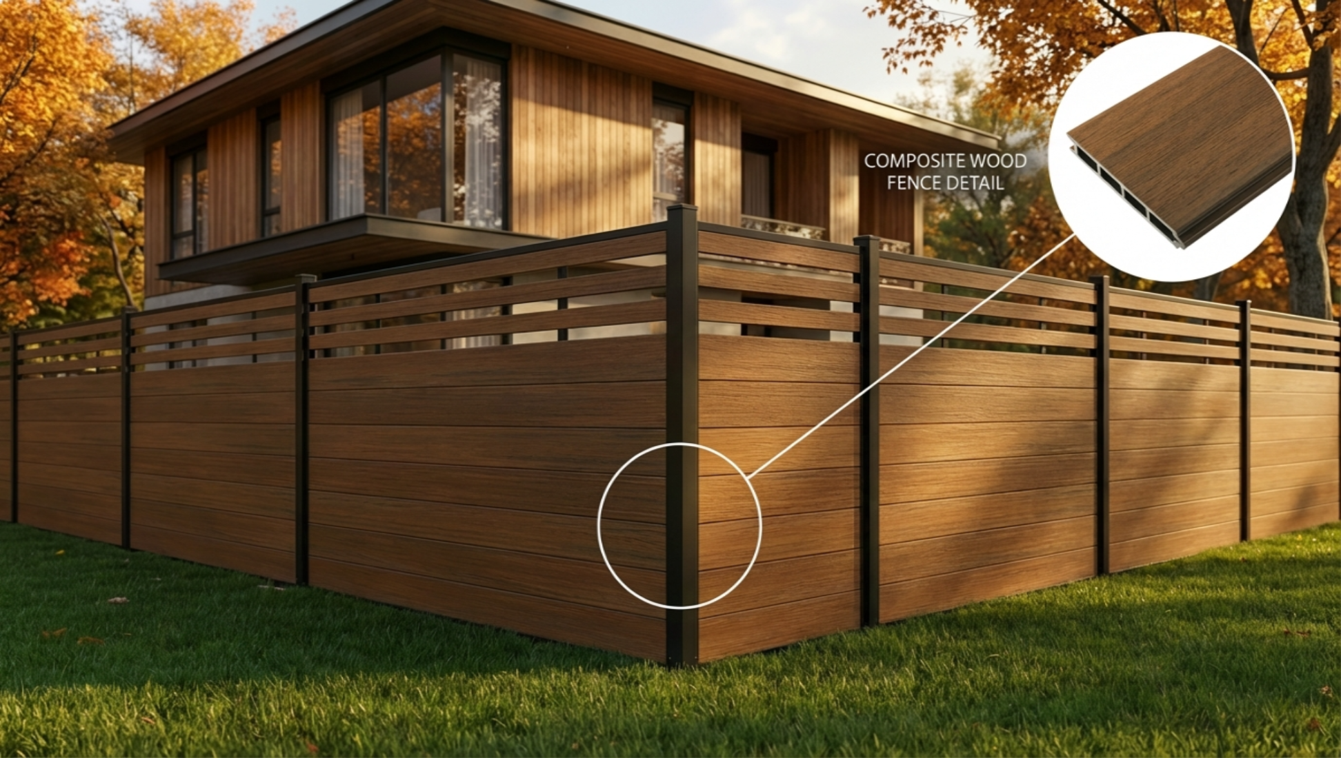 WPC fencing in courtyard