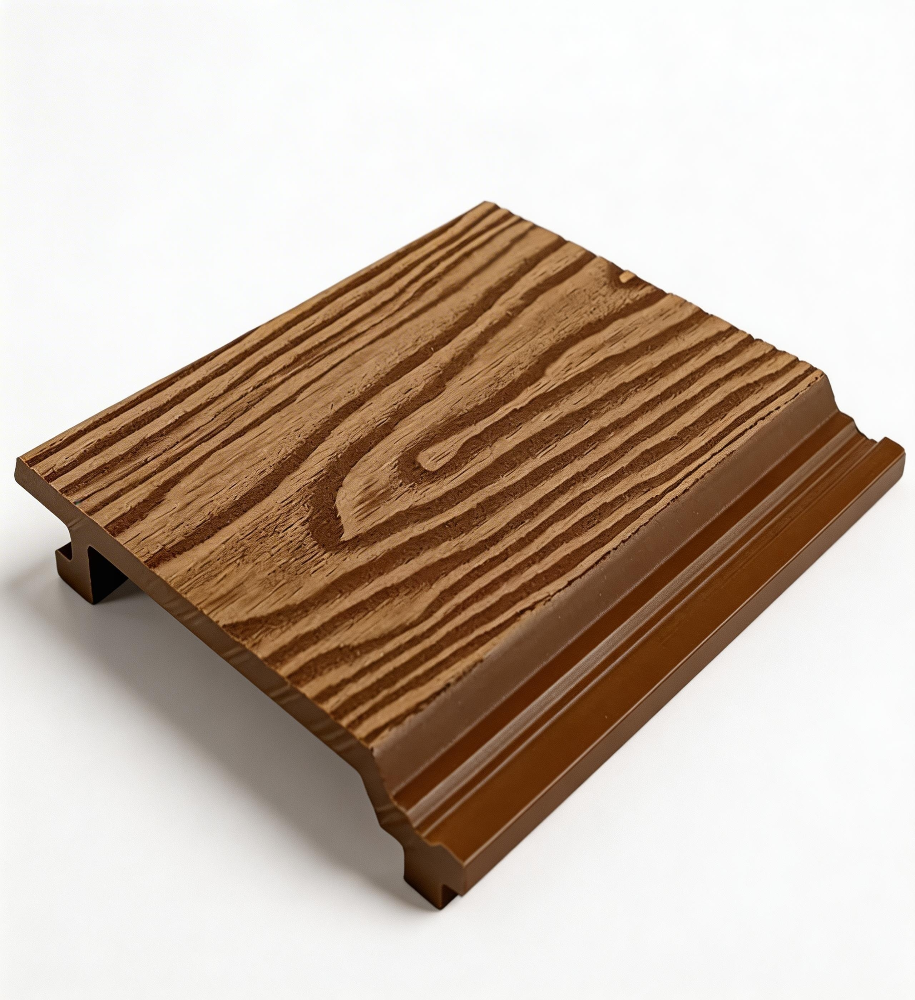 WPC 3D embossed shiplap cladding 145x20.5mm chocolate brown exterior facade panel manufacturer China