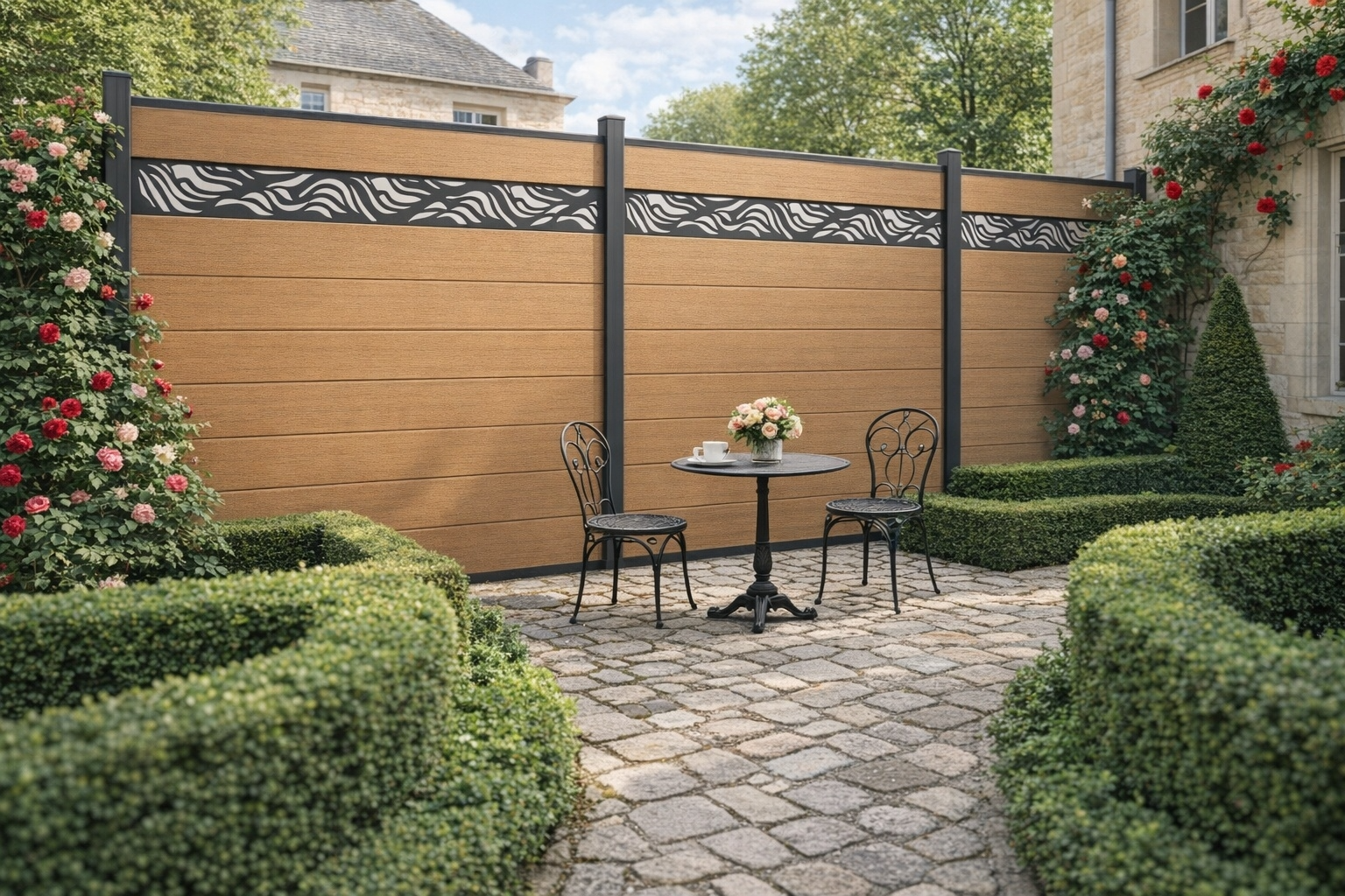 WPC decorative panel fencing large scale project supply, composite carved fence contractor pricing full container load