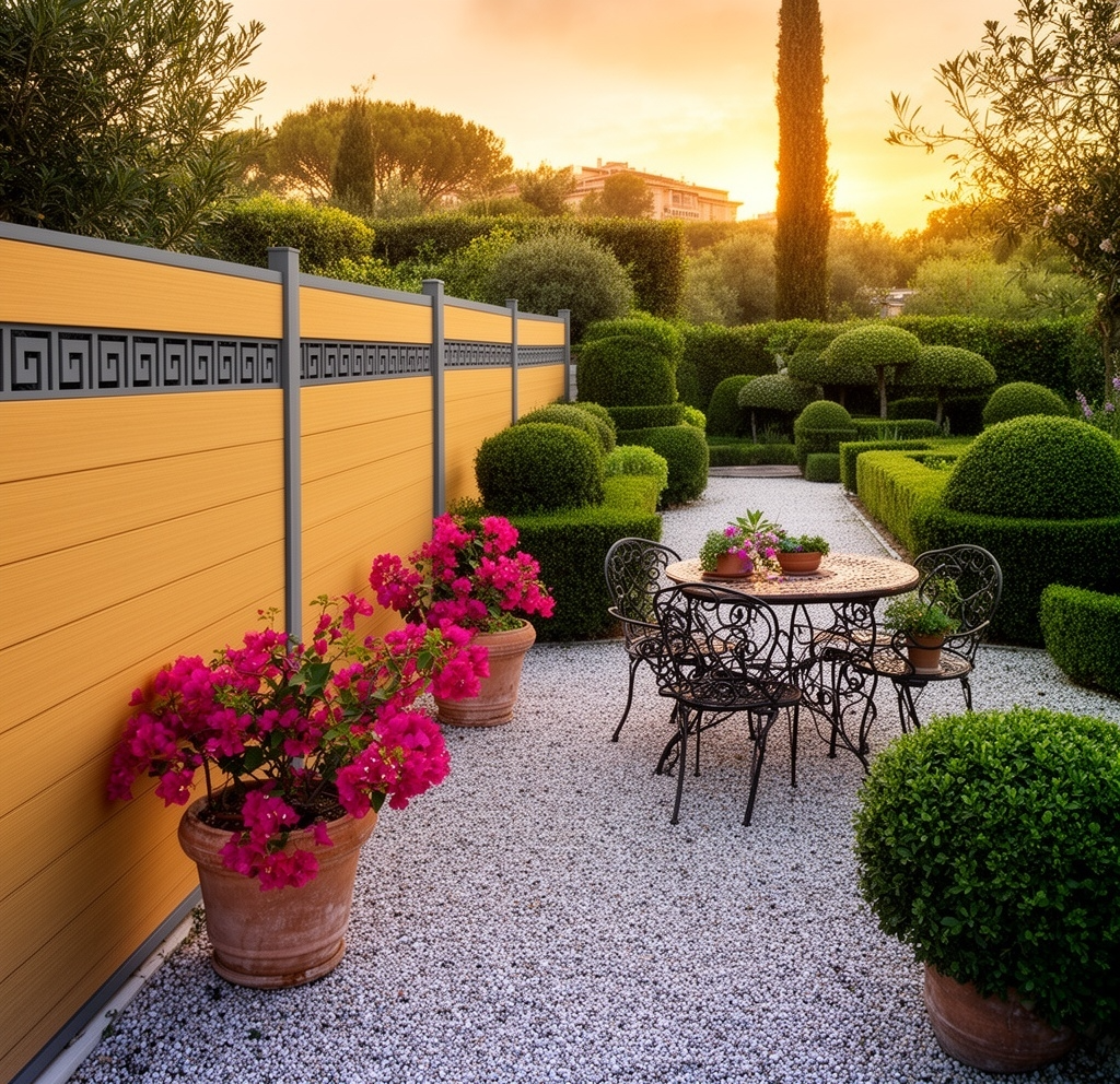 WPC decorative carved fence panels 60 percent wood fibre HDPE polymer, composite fencing eco-friendly recycled materials