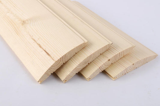 Spruce Log lap cladding L (3M-4M).  W(95MM-120MM). T(6.0MM-12MM)